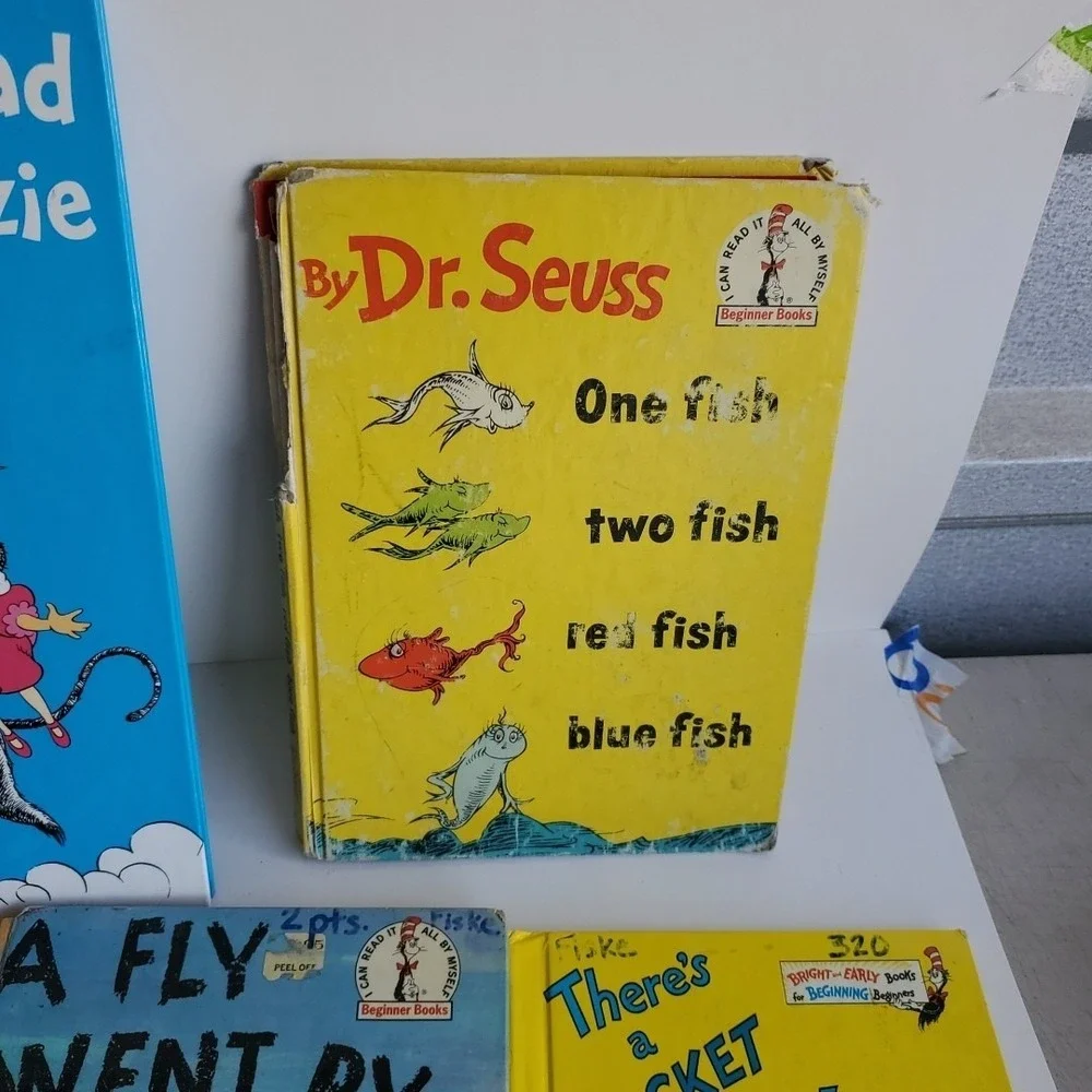 Lot of 10,Dr. Seuss Readers by Dr. Seuss HC/PB A Fly Went By Cat in the Hat‎ vtg